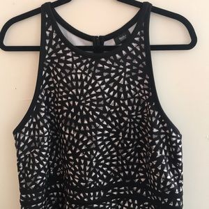 Women’s Black/White Fit & Flare Dress